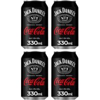 Jack Daniels Whiskey & Coca-Cola 4-pack