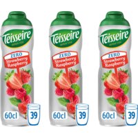 Teisseire Zero aardbei framboos siroop 3-pack