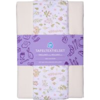 AH Tafellaken textiel set bloemen