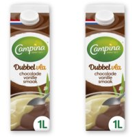Campina Dubbelvla chocolade vanille smaak 2-pack