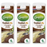 Campina Dubbelvla chocolade vanille smaak 3-pack