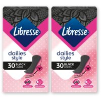 Libresse Dailies black inlegkruisjes 2-pack