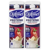 Optimel Proteine drinkyoghurt aardbei banaan 2pk