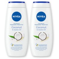 NIVEA Coconut & jojoba oil douchecreme 2-pack