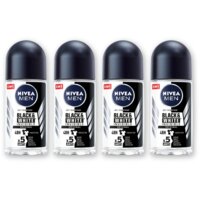 NIVEA Men black & white deodorant roller 4-pck