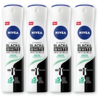 NIVEA Black & white fresh deodorant spray 4-pk