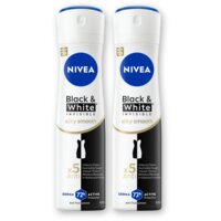 NIVEA Black & white silky smooth deo spray 2pk