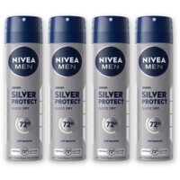 NIVEA Men silver protect deodorant spray 4-pck