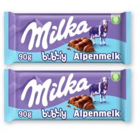 Milka Chocoladereep bubbly alpenmelk 2-pack