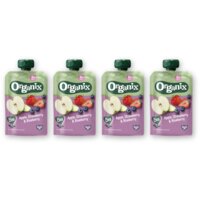 Organix Knijpfruit appel, aardbei,bosbes 6m+ 4pk
