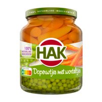 Hak Doperwtjes met worteltjes